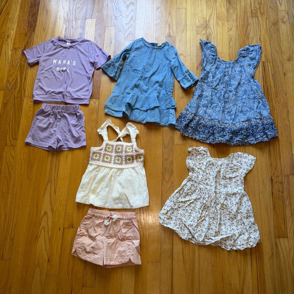 Toddler Girls Summer Clothes Bundle 7pc Gap Old Navy Cat & Jack Sets Dresses 3T